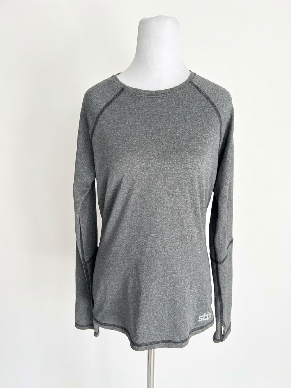 Stio Women’s Medium Notion Stretch Knit Long Sleeve Shirt Gray Crew Neck